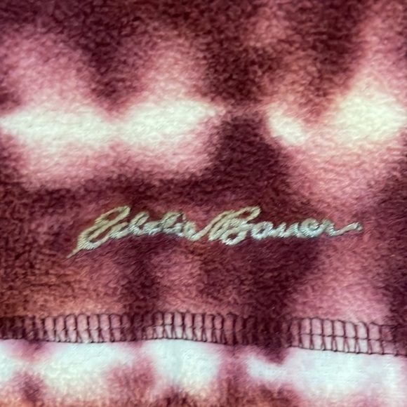 SzL Eddie Bauer 1/4 zip Fleece NWOT condition Burgundy/pink/white - Picture 6 of 7